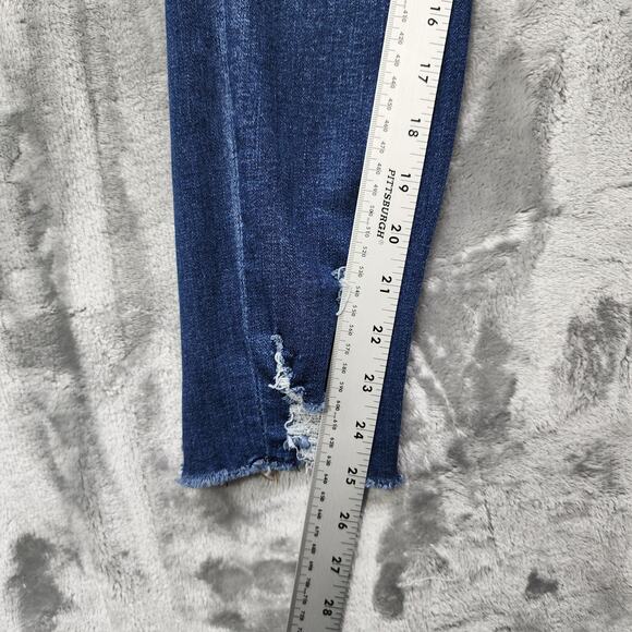 Simple Society Jeans Womens 5/27 Blue Distressed Ripped Mid Rise Skinny Stretch - Picture 13 of 15